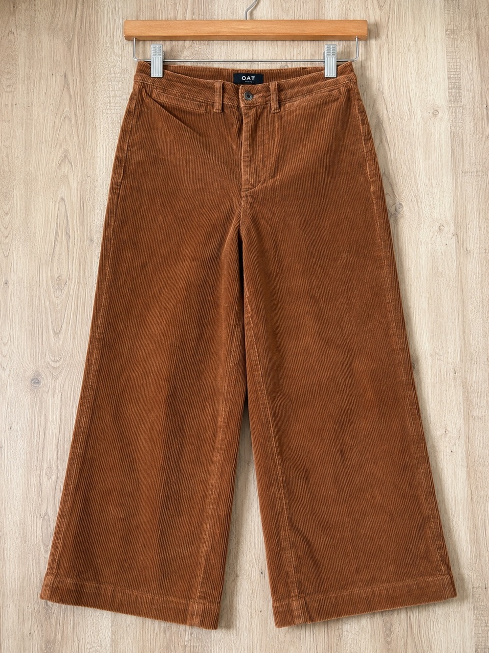 OAT New York Brown Corduroy Wide Leg Crop Pants Size 29